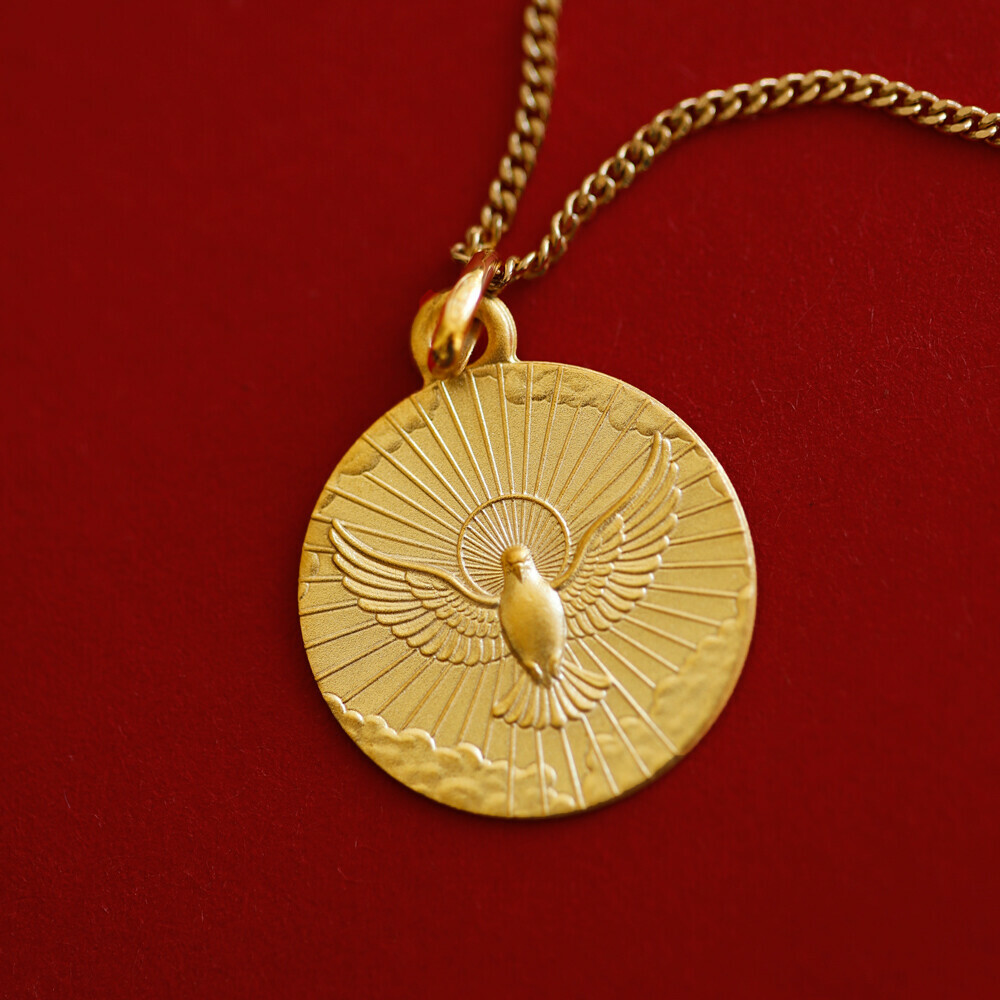 Photo de Médaille Colombe céleste - Or jaune 18ct