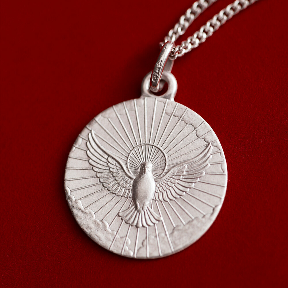 Photo de Médaille Colombe céleste - Argent massif 