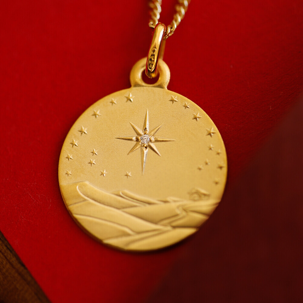 Photo de Médaille Étoile de Bethléem - Vermeil & Diamant