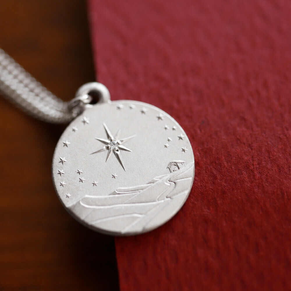Photo de Médaille Étoile de Bethléem - Argent massif & Diamant