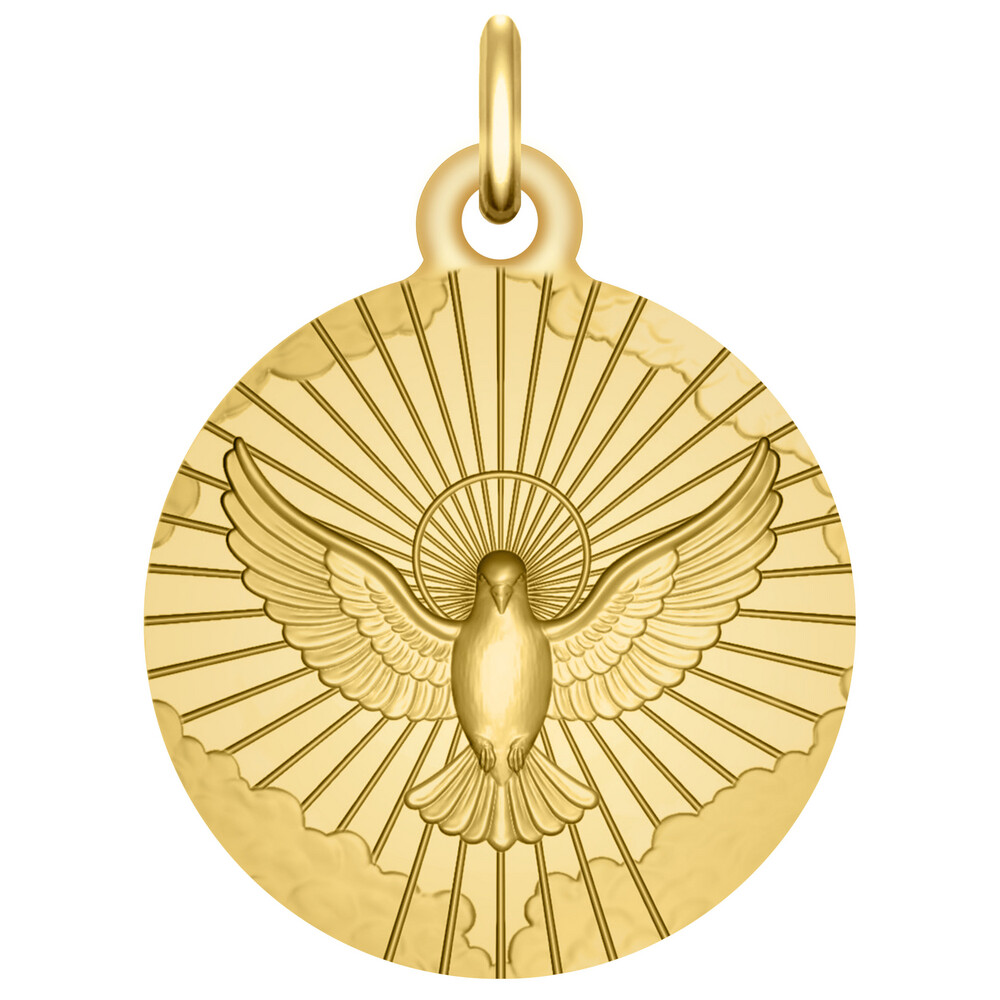 Photo de Médaille Colombe céleste - Or jaune 18ct