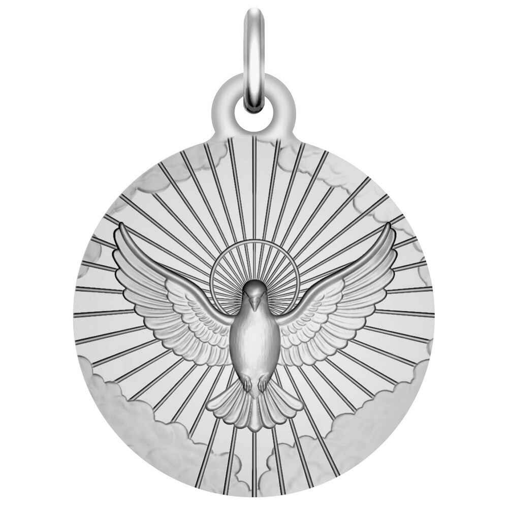 Photo de Médaille Colombe céleste - Argent massif 
