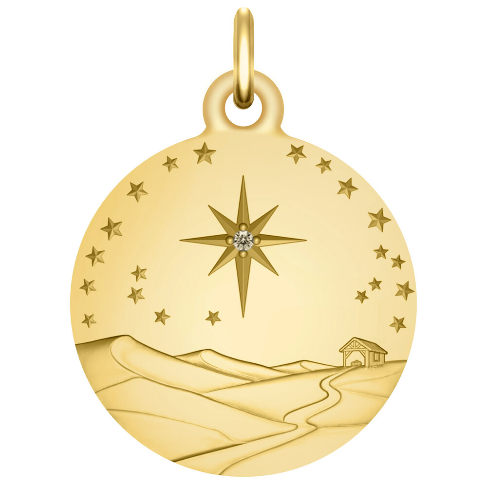 Photo de Médaille Étoile de Bethléem - Vermeil & Diamant