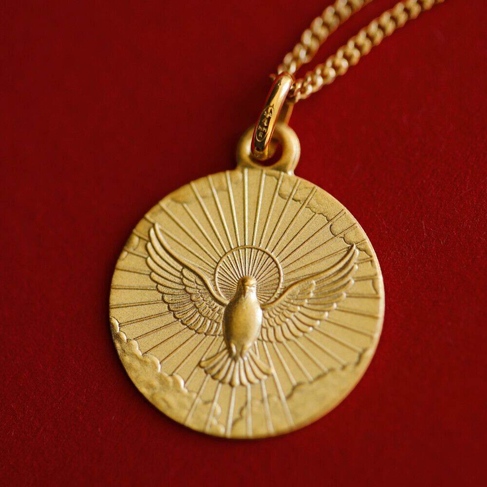 Photo de Médaille Colombe céleste - Or jaune 9ct