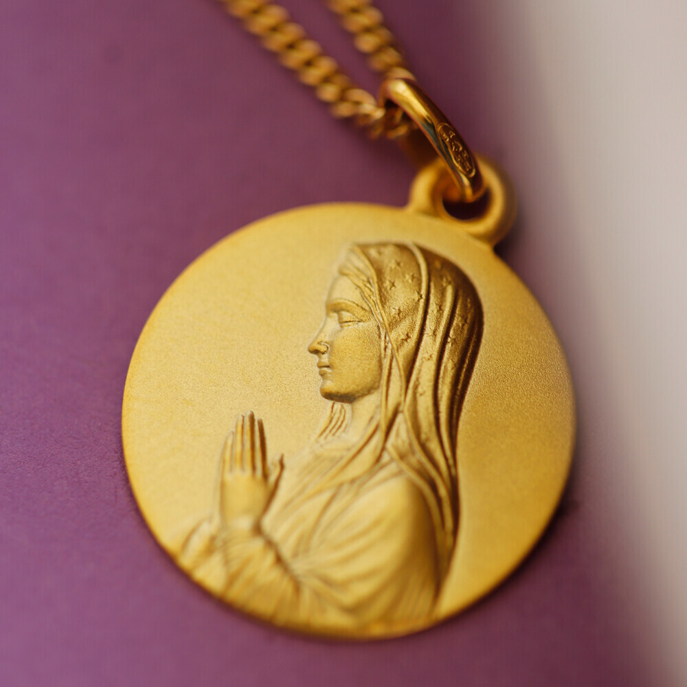 Photo de Médaille Vierge à l'enfant de Botticelli - Vermeil